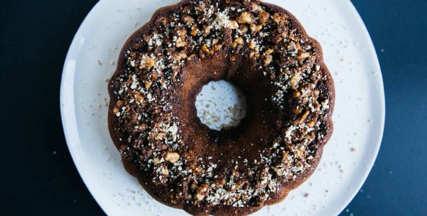 Spiced chocolate & dried fig christmas cake